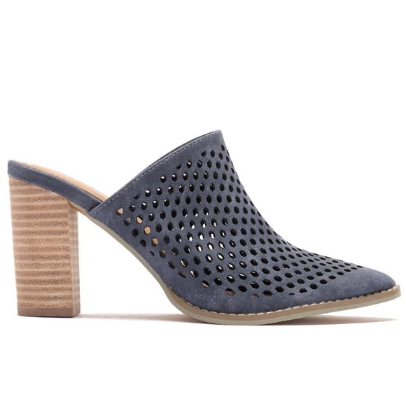 Vintage Havana New CINDY Perforated MULES Clog Slide Slip-On Women's 10 NIB Navy - Picture 3 of 12